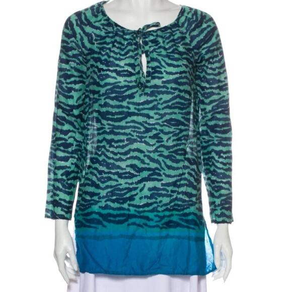 Calypso St. Barth Animal Print Tie Neck Tunic - Picture 1 of 5